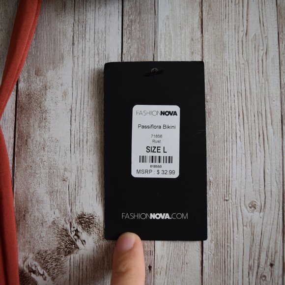 NWT Fashion Nova Rust Passiflora Bikini Top - Picture 5 of 7